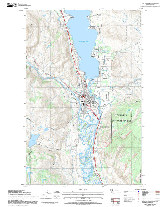 2025 Forest Service Topo Map of Oroville Washington