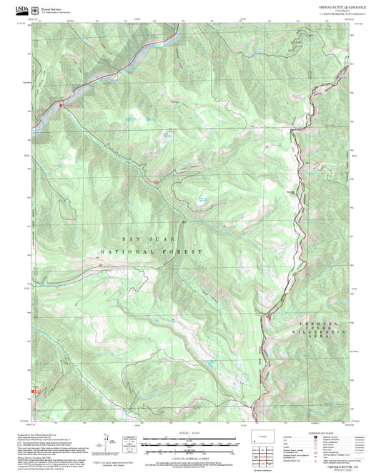 2025 Forest Service Topo Map of Orphan Butte Colorado