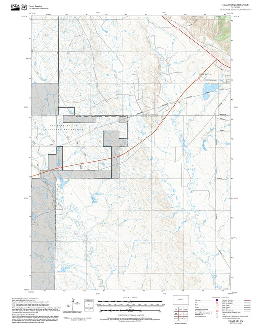2025 Forest Service Topo Map of Osage SE Wyoming
