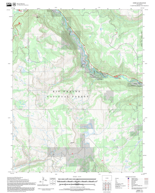 2025 Forest Service Topo Map of Osier Colorado