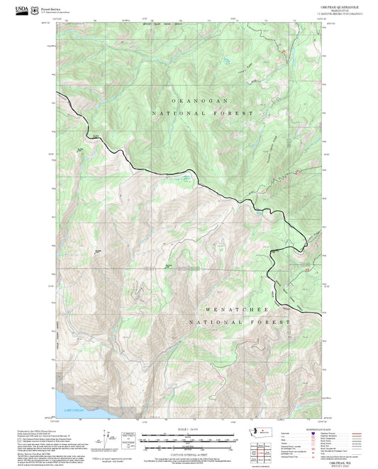 2025 Forest Service Topo Map of Oss Peak Washington