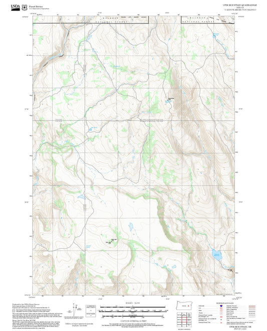 2025 Forest Service Topo Map of Otis Mountain Oregon