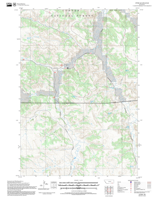 2025 Forest Service Topo Map of Otter Montana