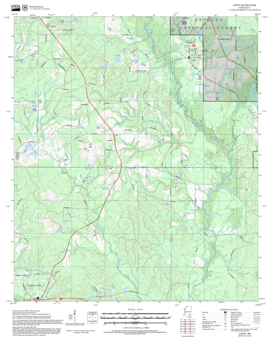 2025 Forest Service Topo Map of Ovett Mississippi