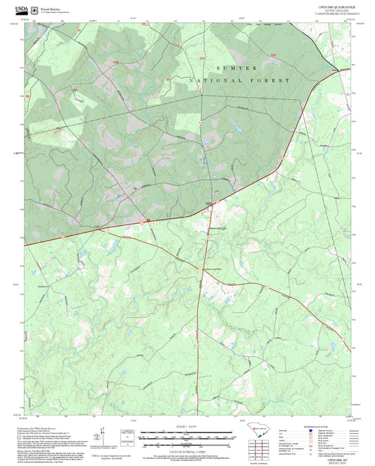 2025 Forest Service Topo Map of Owdoms South Carolina
