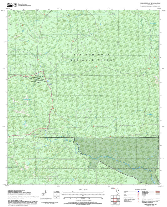 2025 Forest Service Topo Map of Owens Bridge Florida