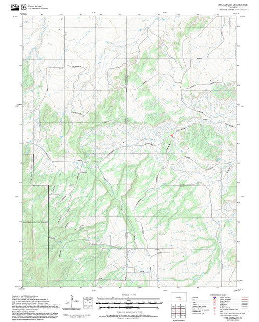 2025 Forest Service Topo Map of Owl Canyon Colorado