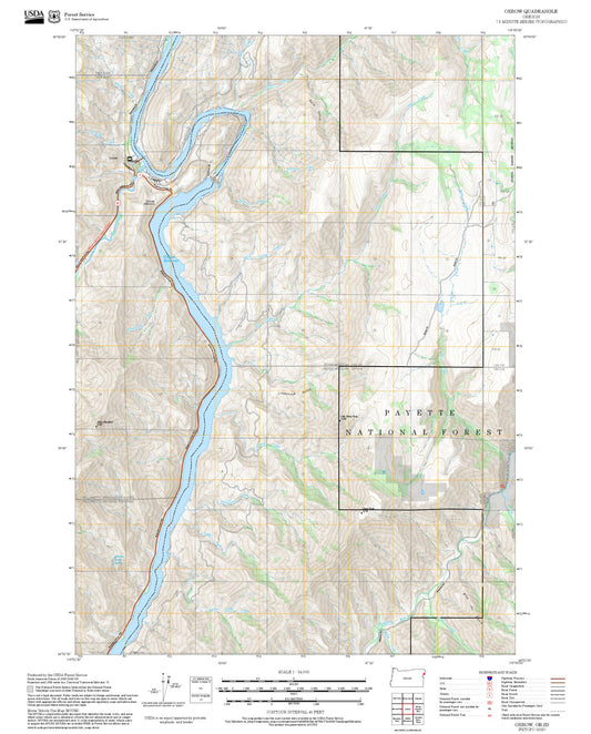 2025 Forest Service Topo Map of Oxbow Oregon