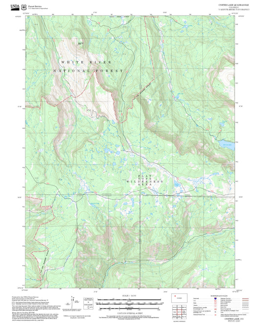 2025 Forest Service Topo Map of Oyster Lake Colorado