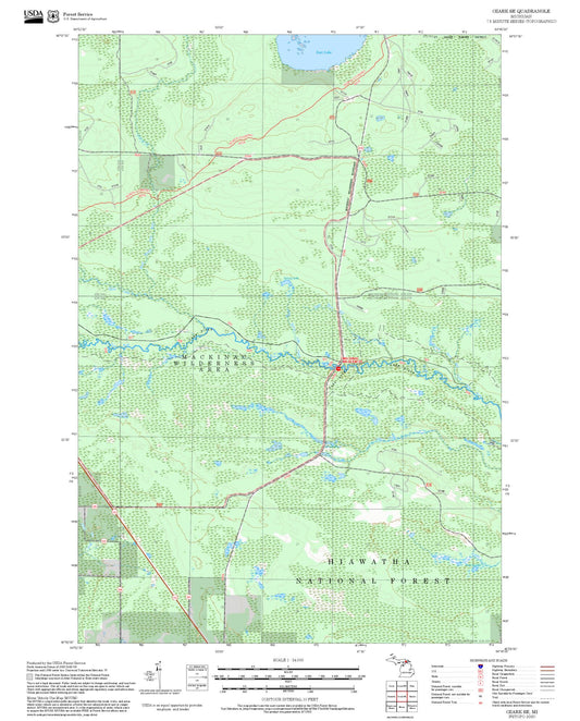 2025 Forest Service Topo Map of Ozark SE Michigan