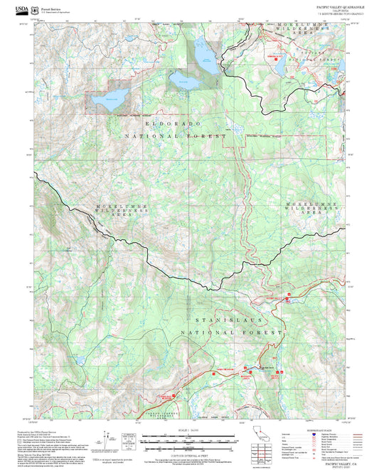 2025 Forest Service Topo Map of Pacific Valley California