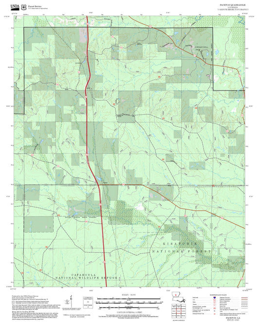 2025 Forest Service Topo Map of Packton Louisiana
