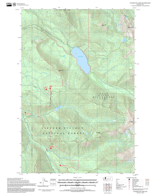 2025 Forest Service Topo Map of Packwood Lake Washington