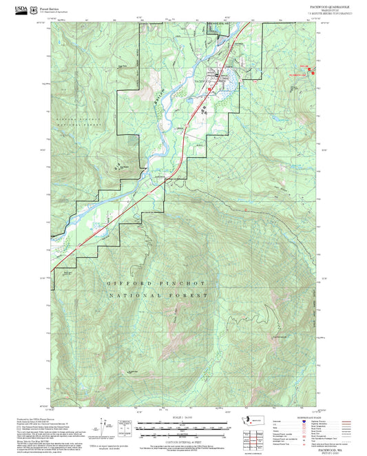 2025 Forest Service Topo Map of Packwood Washington