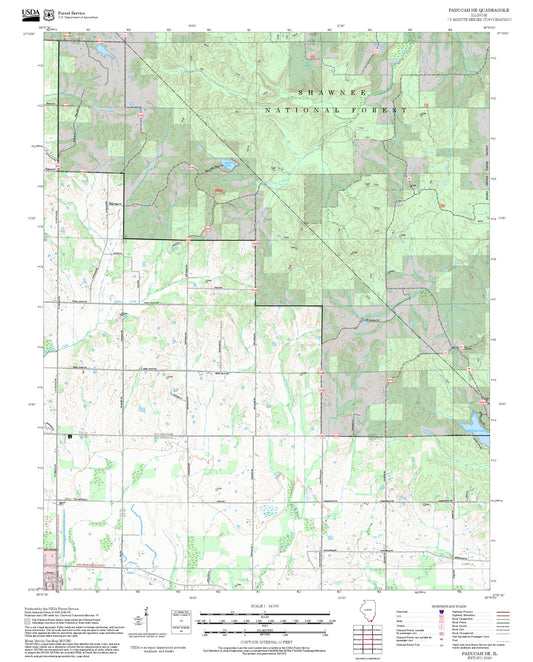 2025 Forest Service Topo Map of Paducah NE Illinois