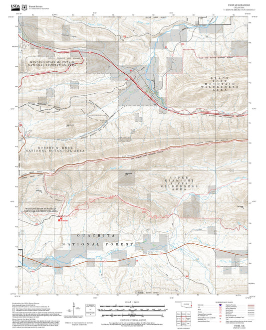 2025 Forest Service Topo Map of Page Oklahoma