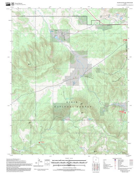 2025 Forest Service Topo Map of Page Ranch Utah
