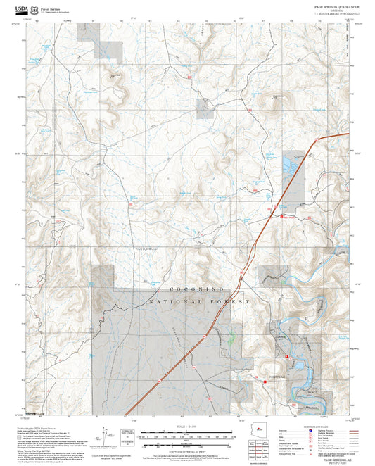 2025 Forest Service Topo Map of Page Springs Arizona