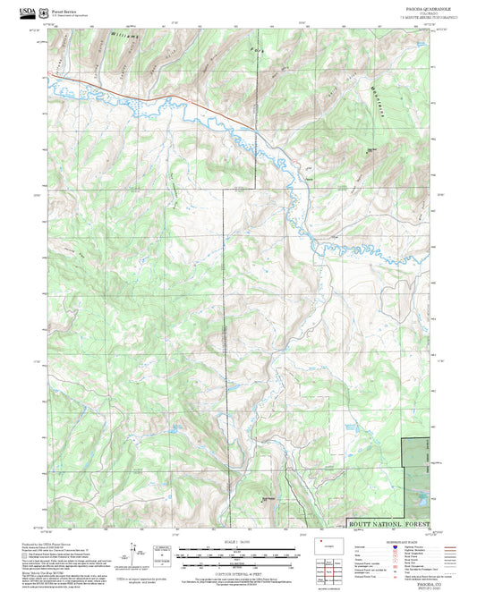 2025 Forest Service Topo Map of Pagoda Colorado