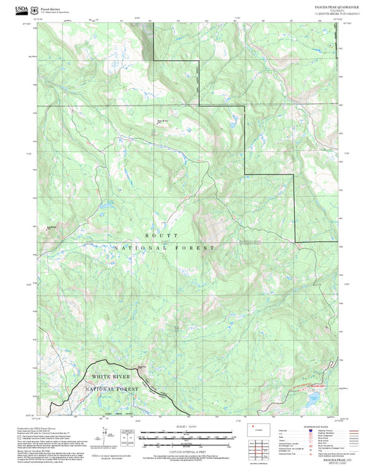 2025 Forest Service Topo Map of Pagoda Peak Colorado