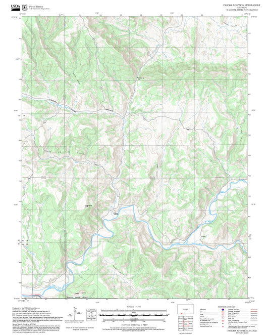 2025 Forest Service Topo Map of Pagosa Junction Colorado