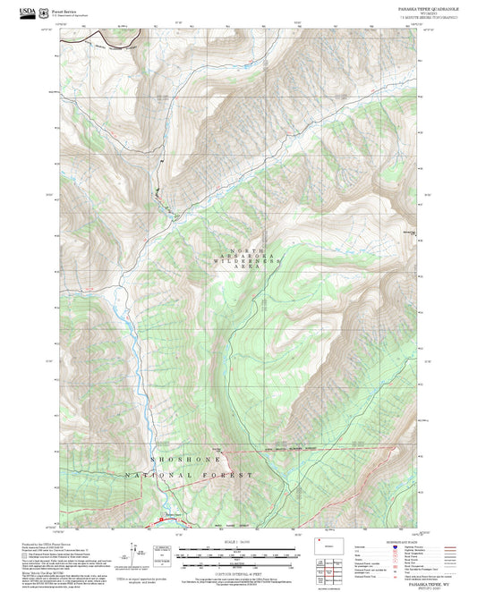 2025 Forest Service Topo Map of Pahaska Tepee Wyoming