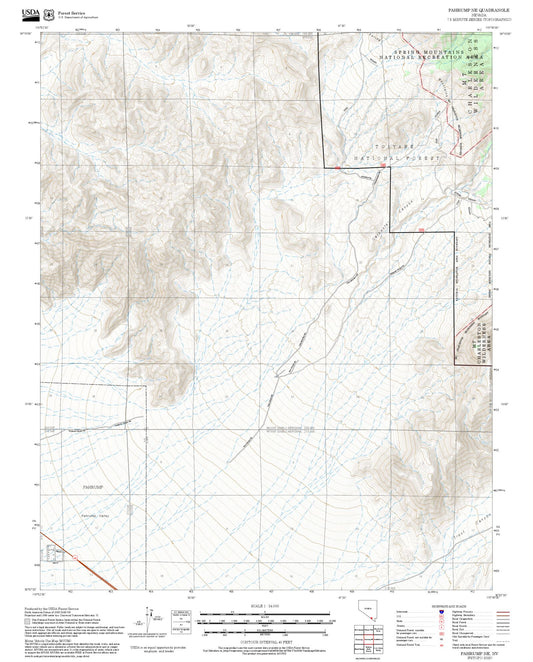 2025 Forest Service Topo Map of Pahrump NE Nevada