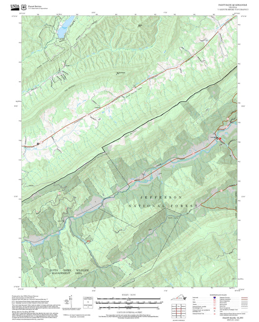 2025 Forest Service Topo Map of Paint Bank Virginia