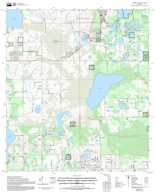 2025 Forest Service Topo Map of Paisley Florida