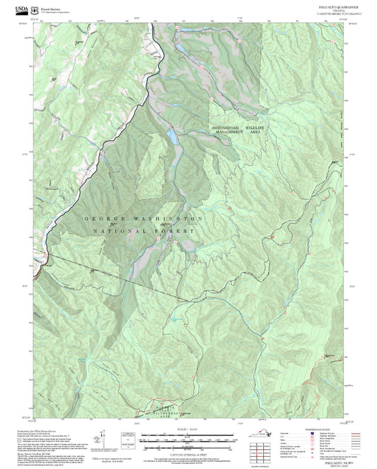 2025 Forest Service Topo Map of Palo Alto Virginia
