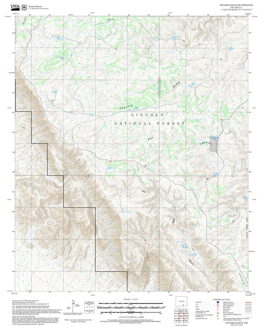 2025 Forest Service Topo Map of Panama Ranch New Mexico