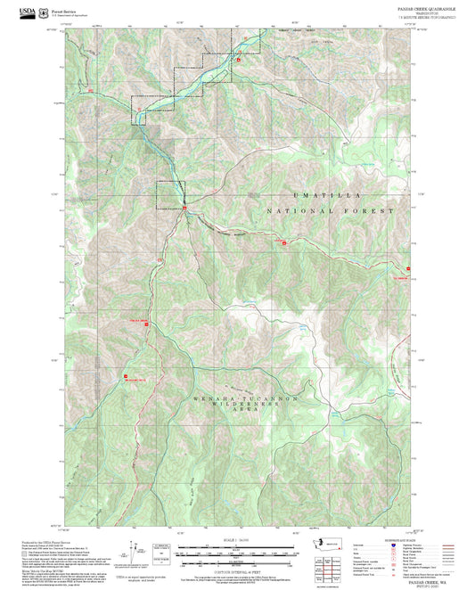 2025 Forest Service Topo Map of Panjab Creek Washington