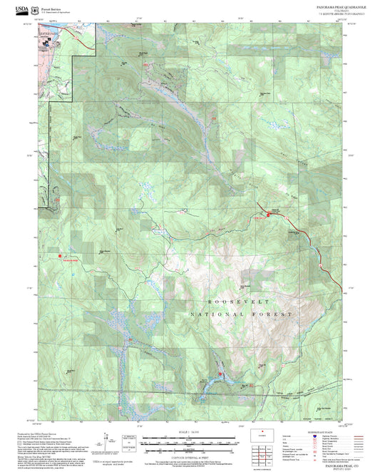 2025 Forest Service Topo Map of Panorama Peak Colorado