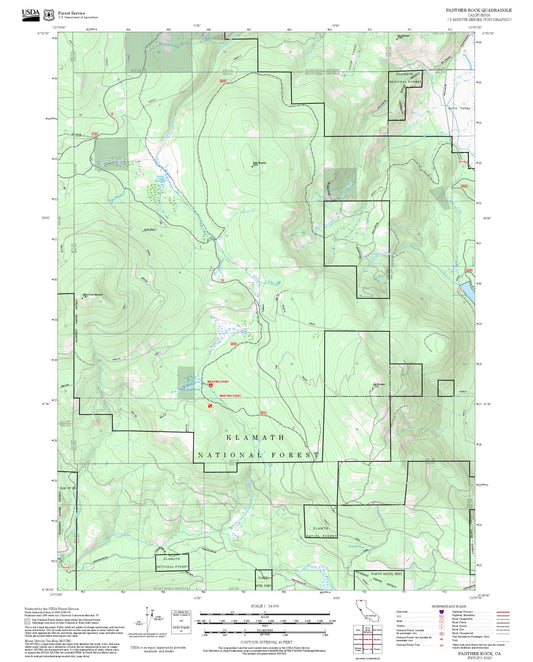 2025 Forest Service Topo Map of Panther Rock California
