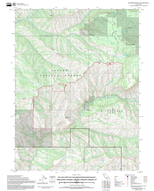 2025 Forest Service Topo Map of Panther Spring California