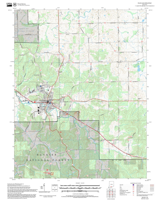 2025 Forest Service Topo Map of Paoli Indiana
