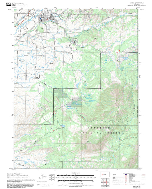 2025 Forest Service Topo Map of Paonia Colorado