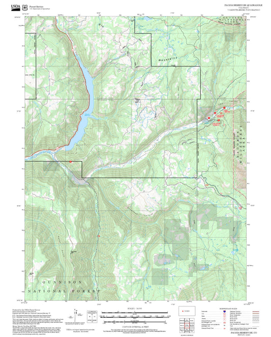 2025 Forest Service Topo Map of Paonia Reservoir Colorado