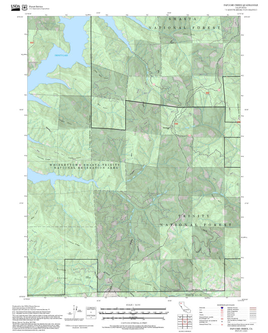 2025 Forest Service Topo Map of Papoose Creek California