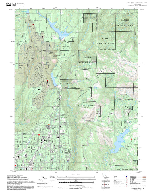 2025 Forest Service Topo Map of Paradise East California