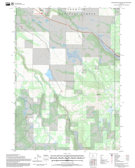 2025 Forest Service Topo Map of Paradise Mountain Oregon
