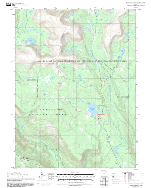 2025 Forest Service Topo Map of Paradise Park Utah