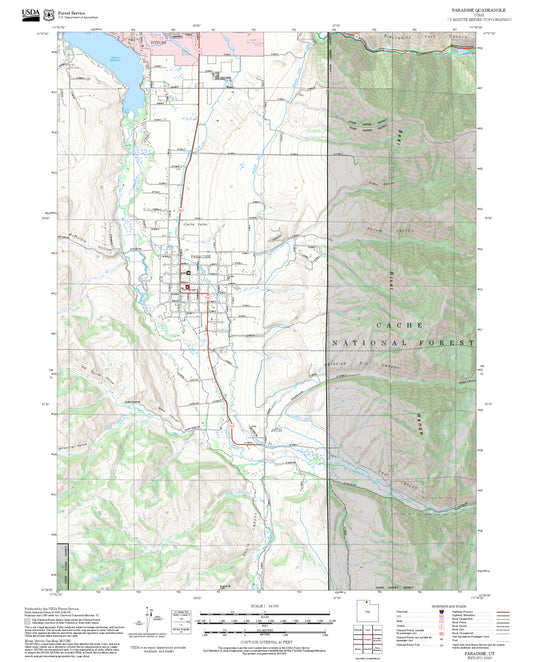 2025 Forest Service Topo Map of Paradise Utah