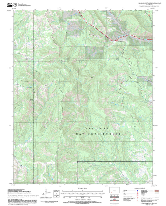2025 Forest Service Topo Map of Pargin Mountain Colorado