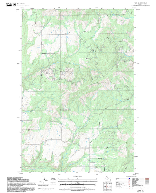 2025 Forest Service Topo Map of Park Idaho