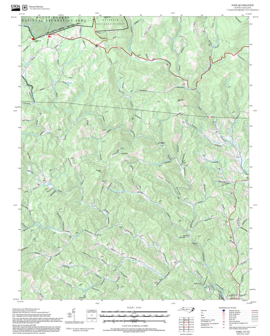2025 Forest Service Topo Map of Park North Carolina