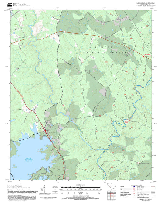 2025 Forest Service Topo Map of Parksville South Carolina