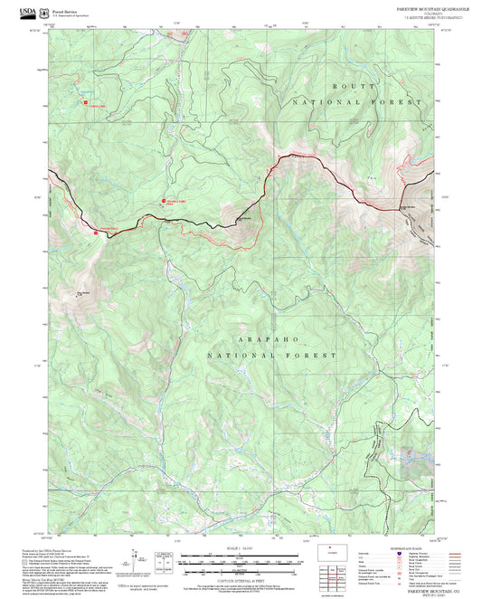 2025 Forest Service Topo Map of Parkview Mountain Colorado
