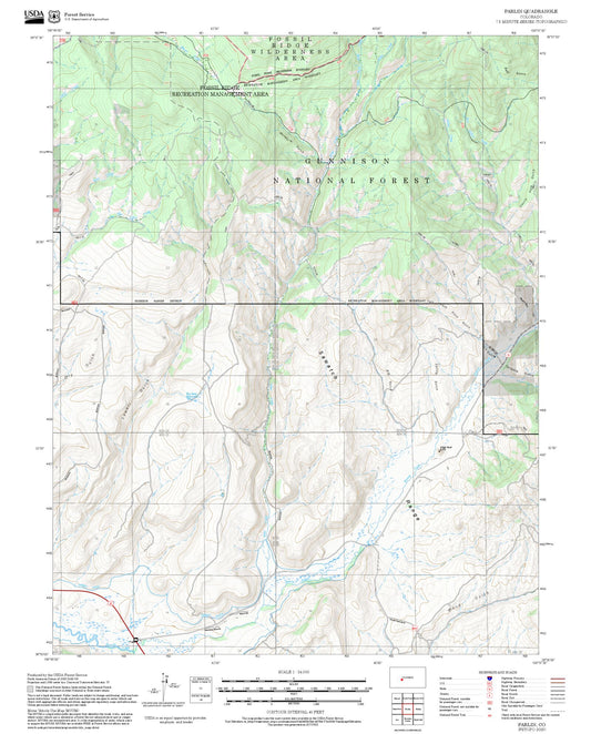 2025 Forest Service Topo Map of Parlin Colorado