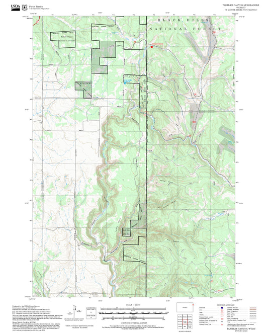 2025 Forest Service Topo Map of Parmlee Canyon Wyoming